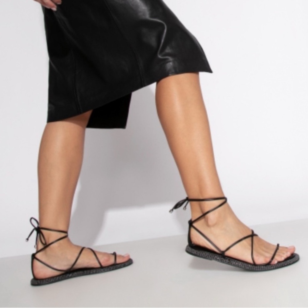 SCHUTZ Black Beaded Sandals